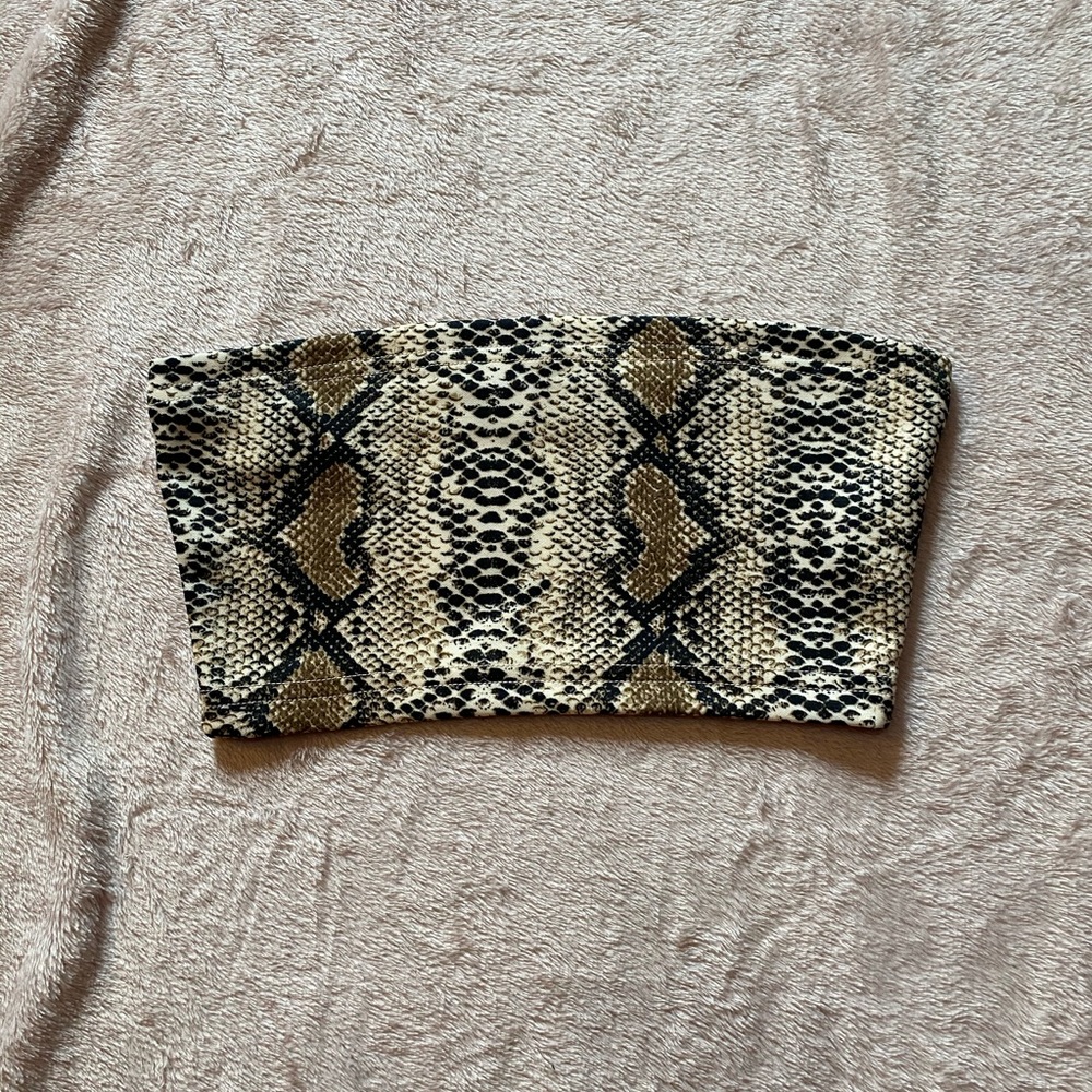 Snake Skin Print Tube Top